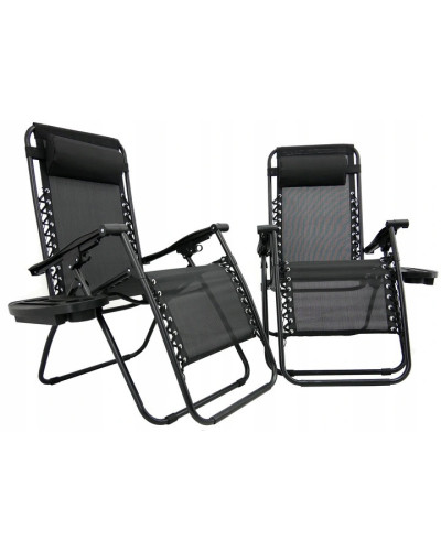 Комплект шезлонгів JUMI Relax Black - 2 шт.