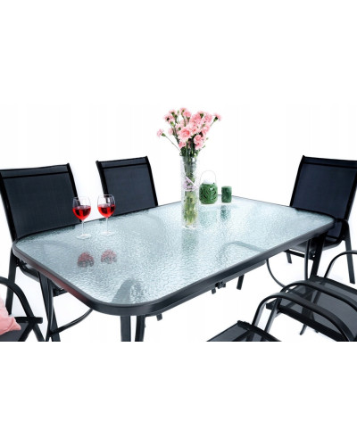 Стіл садовий Kontrast MAJORKA Black 150x90*70 см.