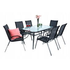 Стіл садовий Kontrast MAJORKA Black 150x90*70 см.