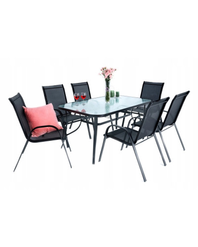 Стіл садовий Kontrast MAJORKA Black 150x90*70 см.