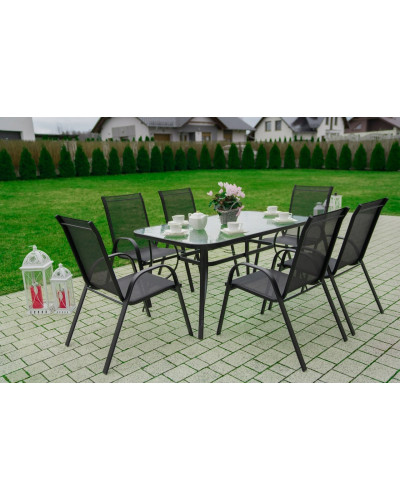 Стіл садовий Kontrast MAJORKA Black 150x90*70 см.