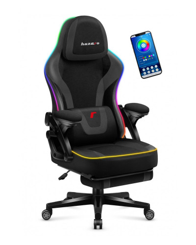 Комп'ютерне крісло Huzaro Force 4.6 Black RGB тканина