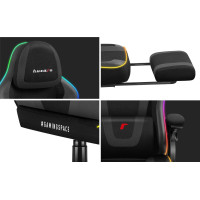 Комп'ютерне крісло Huzaro Force 4.6 Black RGB тканина