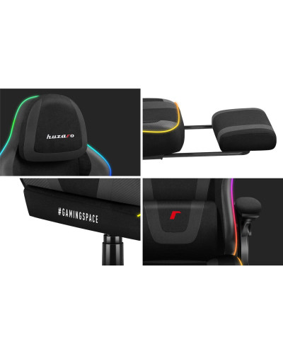 Комп'ютерне крісло Huzaro Force 4.6 Black RGB тканина