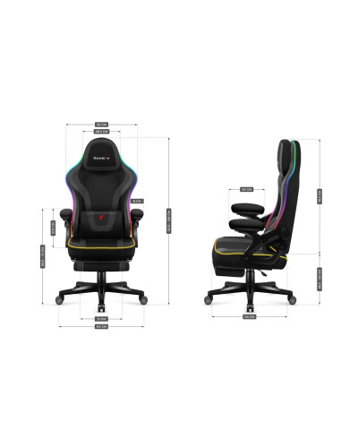 Комп'ютерне крісло Huzaro Force 4.6 Black RGB тканина