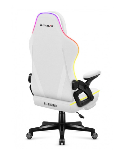 Комп'ютерне крісло Huzaro Force 4.6 White RGB тканина