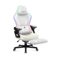 Комп'ютерне крісло Huzaro Force 4.6 White RGB тканина