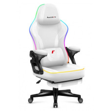 Комп'ютерне крісло Huzaro Force 4.6 White RGB тканина