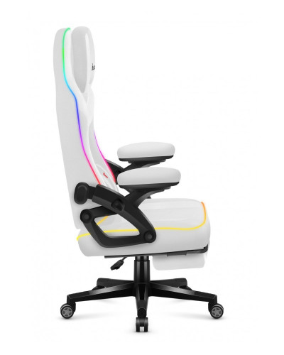 Комп'ютерне крісло Huzaro Force 4.6 White RGB тканина