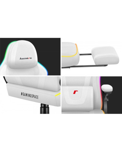 Комп'ютерне крісло Huzaro Force 4.6 White RGB тканина