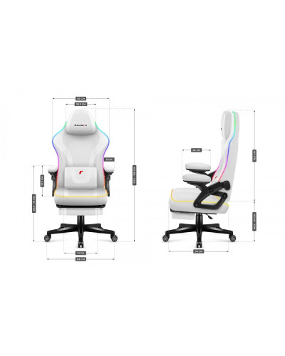 Комп'ютерне крісло Huzaro Force 4.6 White RGB тканина
