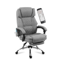 Крісло офісне з масажем Mark Adler Boss 6.0 Grey тканина
