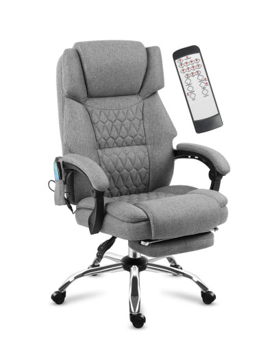 Крісло офісне з масажем Mark Adler Boss 6.0 Grey тканина