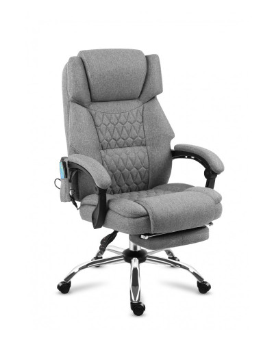 Крісло офісне з масажем Mark Adler Boss 6.0 Grey тканина