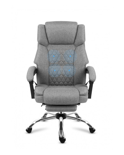 Крісло офісне з масажем Mark Adler Boss 6.0 Grey тканина