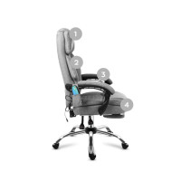 Крісло офісне з масажем Mark Adler Boss 6.0 Grey тканина