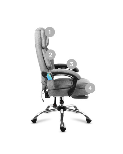 Крісло офісне з масажем Mark Adler Boss 6.0 Grey тканина