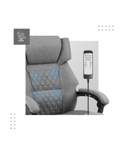 Крісло офісне з масажем Mark Adler Boss 6.0 Grey тканина