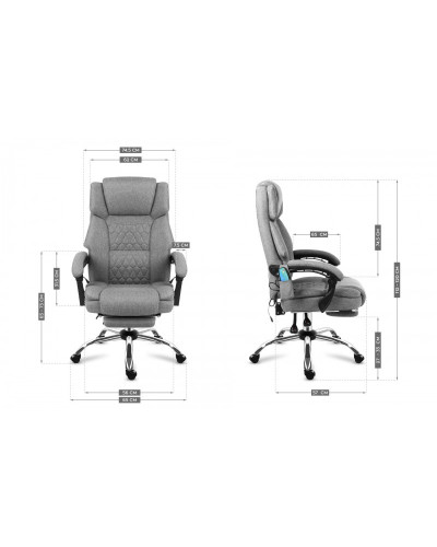 Крісло офісне з масажем Mark Adler Boss 6.0 Grey тканина