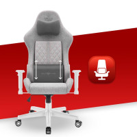 Комп'ютерне крісло Hell's Chair HC-1006 Grey-White тканина