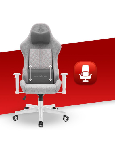 Комп'ютерне крісло Hell's Chair HC-1006 Grey-White тканина
