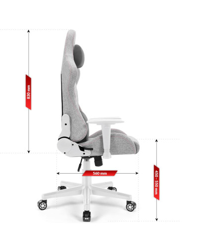 Комп'ютерне крісло Hell's Chair HC-1006 Grey-White тканина