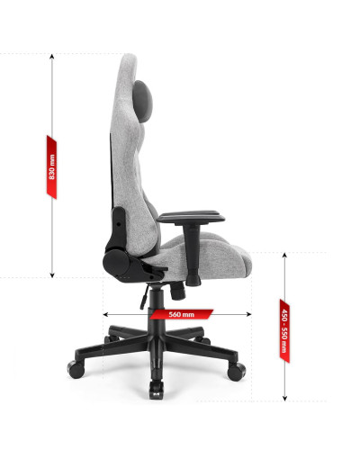 Комп'ютерне крісло Hell's Chair HC-1006 Grey-Black тканина