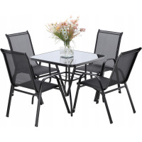 Комплект садових меблів GardenLine Verona-4 Black квадратний стіл