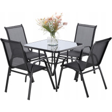 Комплект садових меблів GardenLine Verona-4 Black квадратний стіл