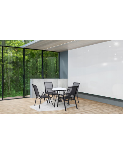 Комплект садових меблів GardenLine Verona-4 Black квадратний стіл