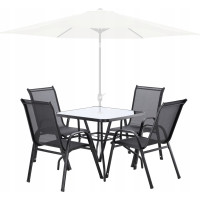 Комплект садових меблів GardenLine Verona-4 Black квадратний стіл