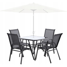 Комплект садових меблів GardenLine Verona-4 Black квадратний стіл