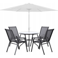 Комплект садових меблів GardenLine Verona-4 Black круглий стіл