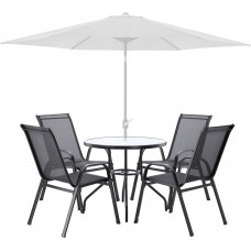 Комплект садових меблів GardenLine Verona-4 Black круглий стіл