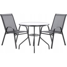 Комплект садових меблів GardenLine Verona-4 Black круглий стіл