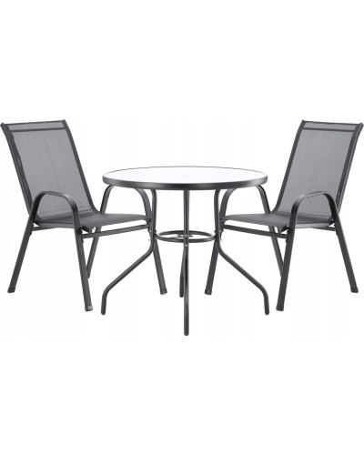 Комплект садових меблів GardenLine Verona-4 Black круглий стіл