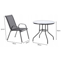 Комплект садових меблів GardenLine Verona-4 Black круглий стіл