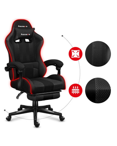 Крісло Huzaro Force 4.7 Black RGB тканина