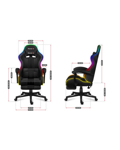 Крісло Huzaro Force 4.7 Black RGB тканина