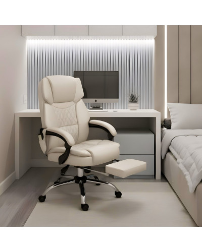 Крісло офісне з масажем Mark Adler Boss 6.0 Beige тканина