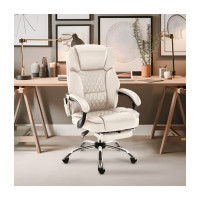 Крісло офісне з масажем Mark Adler Boss 6.0 Beige тканина