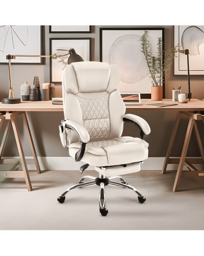 Крісло офісне з масажем Mark Adler Boss 6.0 Beige тканина