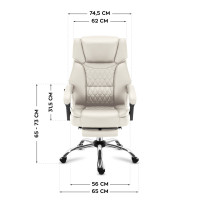 Крісло офісне з масажем Mark Adler Boss 6.0 Beige тканина