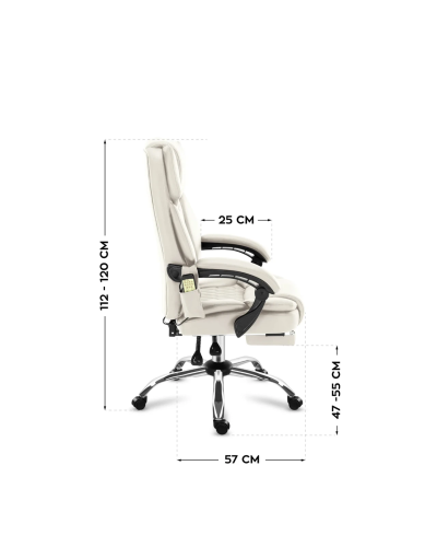 Крісло офісне з масажем Mark Adler Boss 6.0 Beige тканина