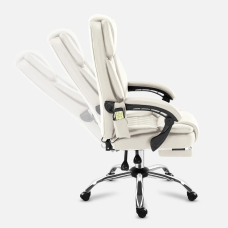 Крісло офісне з масажем Mark Adler Boss 6.0 Beige тканина