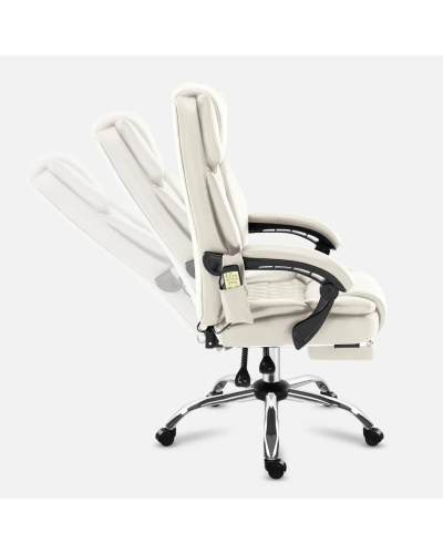 Крісло офісне з масажем Mark Adler Boss 6.0 Beige тканина