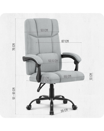 Крісло офісне Cabro C505 Grey тканина