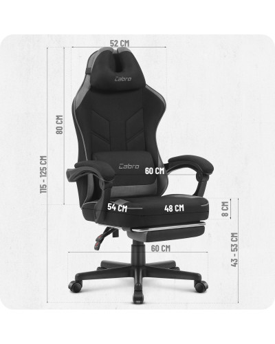 Крісло Cabro C504 Black-Grey тканина