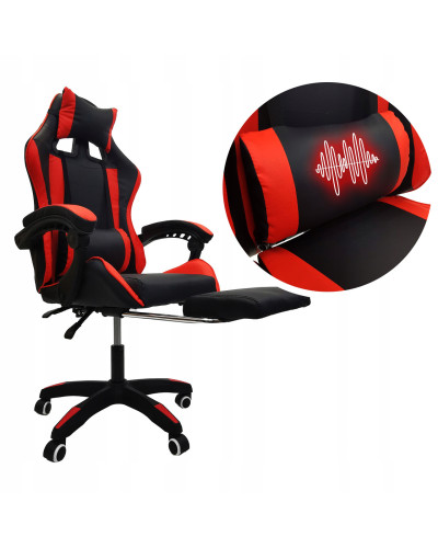 Комп'ютерне крісло Kontrast Viper Black-Red з функцією массажу