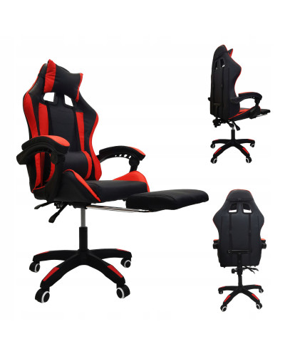 Комп'ютерне крісло Kontrast Viper Black-Red з функцією массажу
